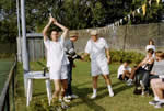 Paul celebrating winning the Mens Doubles